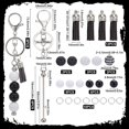 thumbnail image 2 of DIY 6 Sets Beadable Keychains Making Kit Keychain Set Beadable Keychains Black White Rhinestone Beads for Key Chains Crafts Teachers Students Gifts Office School Gift Supplies, 2 of 4