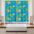 thumbnail image 2 of Ambesonne Pond Kitchen Curtains, Koi Fishes and Frogs Swimming, 55"x45", Sky Blue Multicolor, 2 of 3