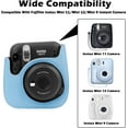 thumbnail image 3 of Camera Bag, Leather Bag, Fits for Fujifilm, Instax Mini 11 Instant Film Camera Case PU Leather Protective Soft Carry Bag Cover with Removable Adjustable Strar, Blue, 3 of 7