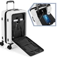 thumbnail image 2 of YYAo Luggage, Lightweight Suitcase, 20 Inch Carry-on Luggage PC Hardside Suitcase TSA Lock with Front Pocket and USB Port-White, 2 of 9