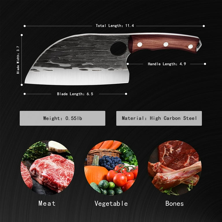ENOKING Cleaver Knife Serbian Chef Knife Hand Forged Meat Cleaver German  High Carbon Stainless Steel Chopping Butcher Knife Kitchen Knives with Full  - Imported Products from USA - iBhejo