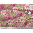 thumbnail image 2 of Soimoi Viscose Chiffon Fabric Leaves & Peony Floral Print Fabric by Yard 42 Inch Wide, 2 of 3