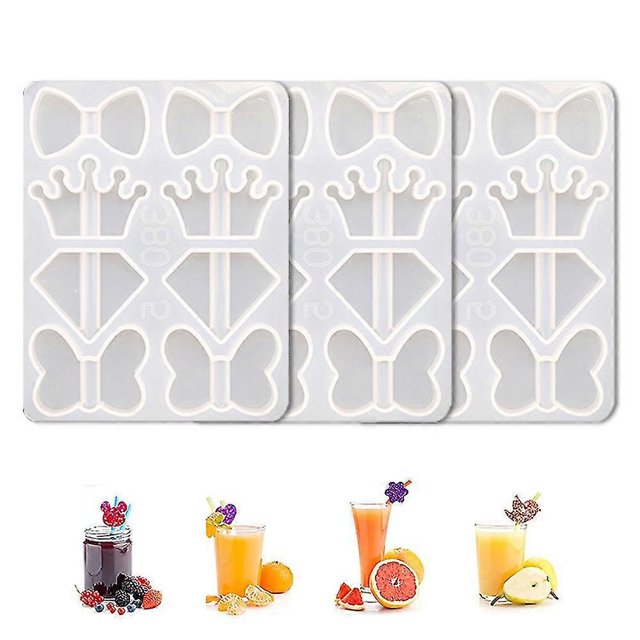 Straw Topper Mold for Epoxy Resin, Straw Topper Attachment Mold for Straws DIY Crafts Making