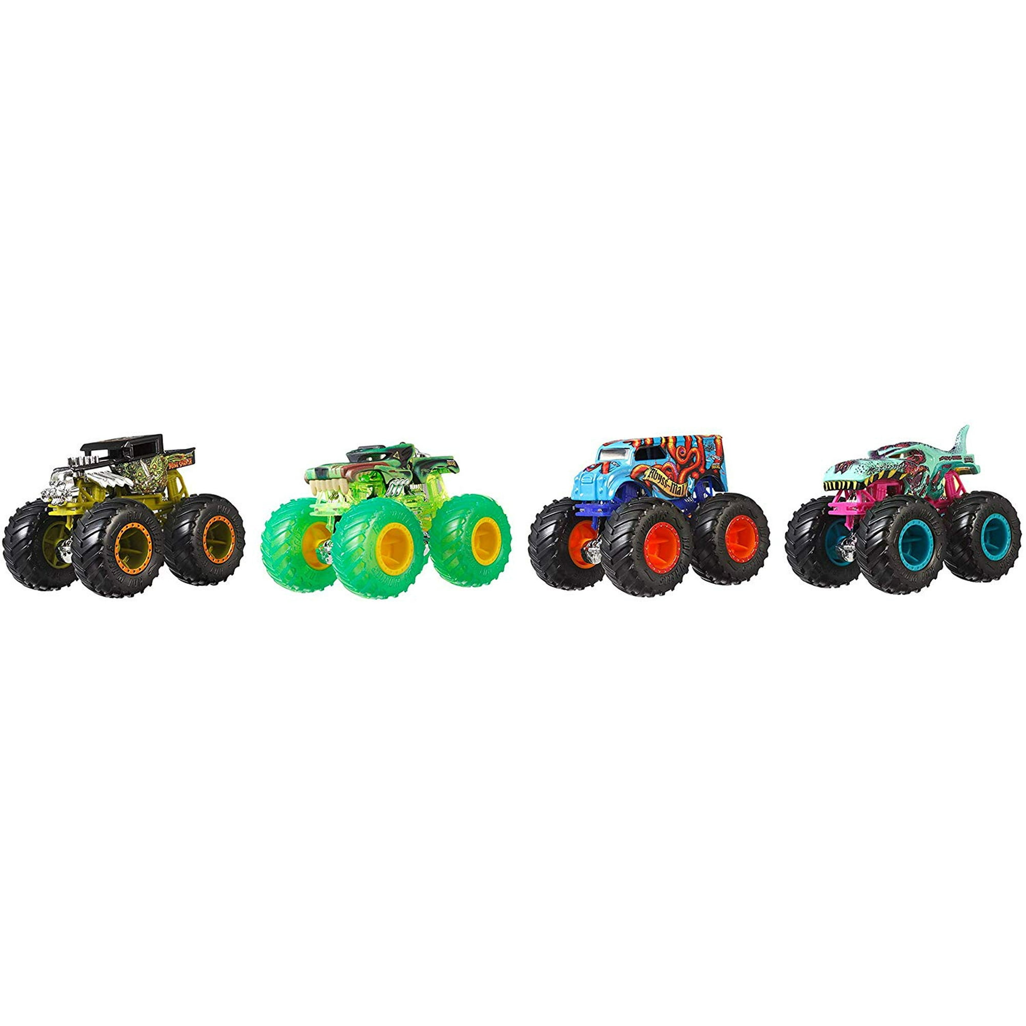 Hot Wheels Monster Trucks 1: 64 Scale 4-Truck Pack, GBP23 Styles May Vary
