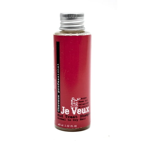 Je Veux Mud Treat Shampoo, Travel Size, for normal to dry hair 2.02 fl (Best Way To Treat Dry Hair)