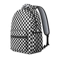 thumbnail image 2 of Black and White Checkered Backpack for School,Cute School Bag,Schoolbag with Adjustable Shoulder Straps & Padded Back,15.3"x11"x7.1".﻿, 2 of 6
