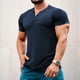 thumbnail image 1 of pstuiky Camisas casuales de manga corta para hombre, Blusas de cuello redondo, manga corta, transpirables, con botones y diseño informal para hombre camisas casuales para hombre l, 1 of 4