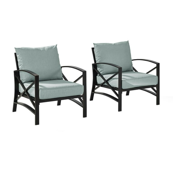 Outdoor Metal Arm Chairs - Patio Seating Set of 2 - Bronze Finish - Easy Assembly - Durable Design