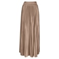 thumbnail image 5 of Women’s High Waisted Pleated Maxi Skirt, Elastic Waist Flowy Long Skirt for Casual Work Office Travel Daily Wear, 5 of 7