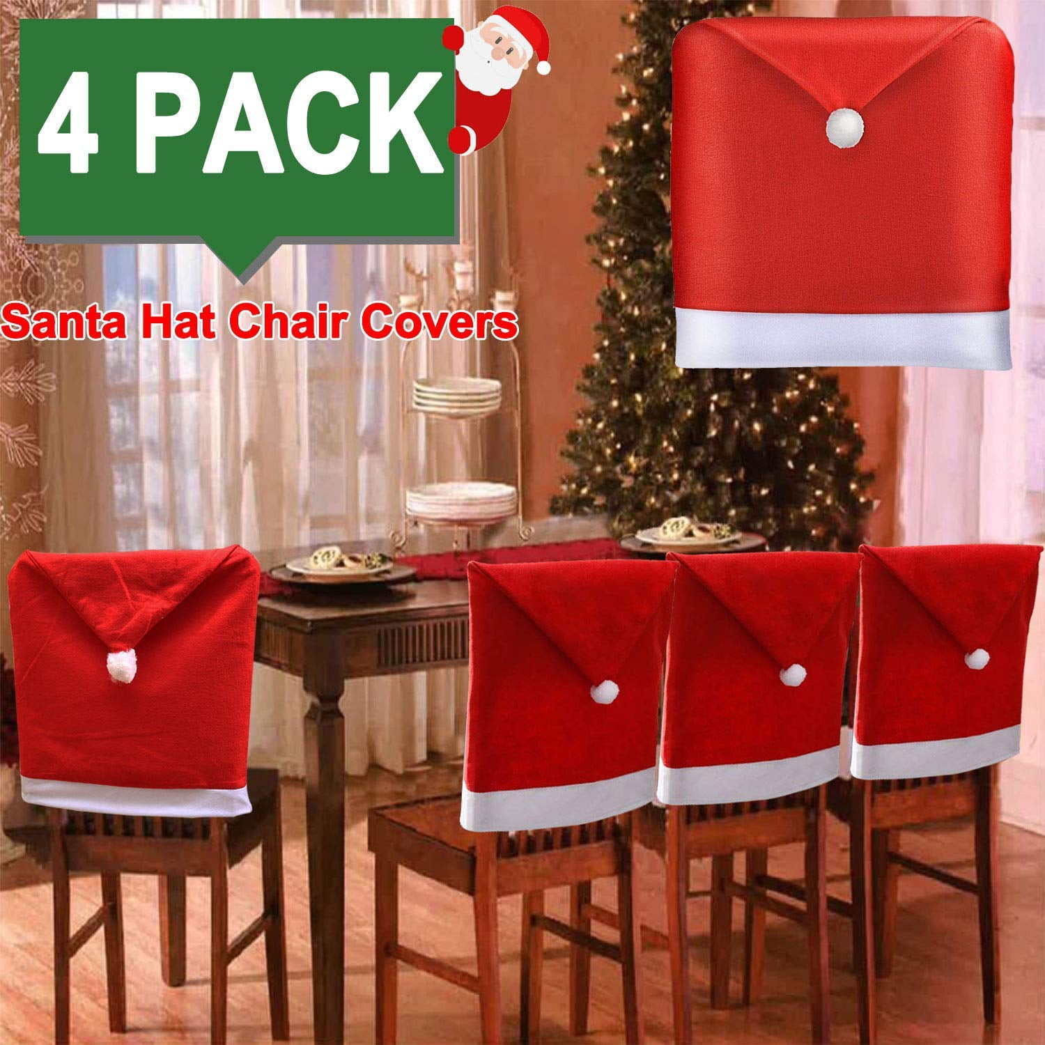 santa hats for dining chairs