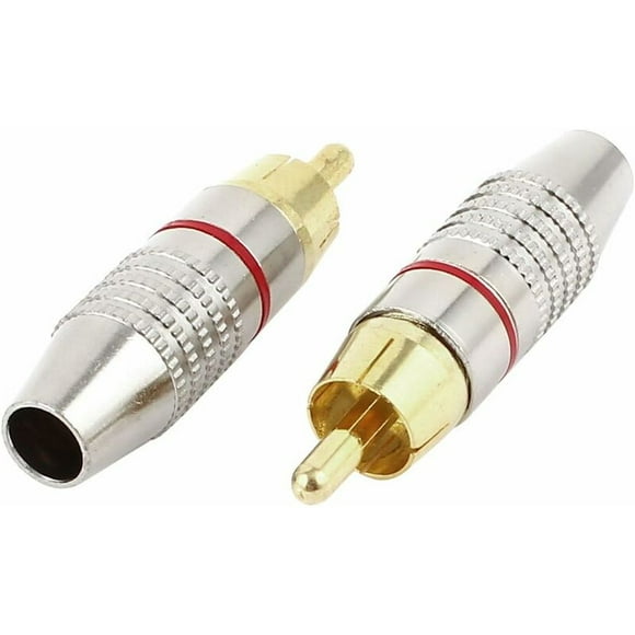 2 RCA Male Audio Coaxial Cable Solderless Connector