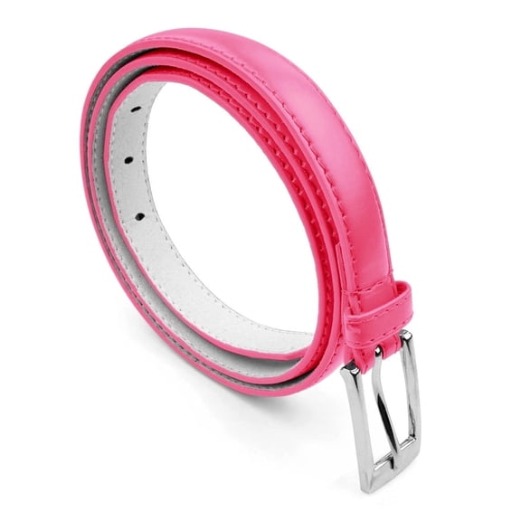 belle donne - women's leather skinny hip or waist dress belt -dark pink-l