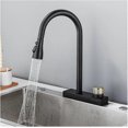 thumbnail image 4 of Waterfall Black Kitchen Pull Out 4 Ways hot and Cold Brass Single Hole Sink Faucet(Dark Gray), 4 of 4