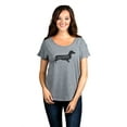 thumbnail image 2 of Thread Tank Dachshund Dog Silhouette Women's Relaxed Slouchy Dolman T-Shirt Tee Heather Grey Large, 2 of 4