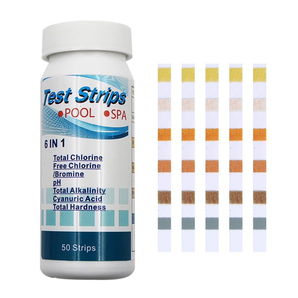 Testeur Eau Piscine Bandelettes Test Piscine TEBOKHAD - 100 Tests 16 Paramètres Chlore PH Test Piscine Spa Aquarium