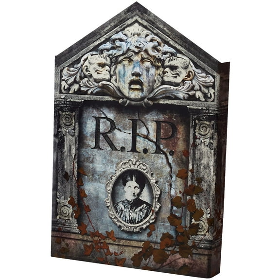 FunWorld Costumes Lady Cameo Foldable Tombstone Decoration