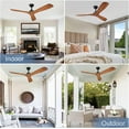 thumbnail image 5 of DingLiLighting 52" Modern Indoor Outdoor Ceiling Fan with Remote Control,5-Speed 3-Blade Industrial Ceiling Fan for Patio Exterior House Porch livingroom bedroom, Timing, Wood, 5 of 7