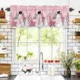 thumbnail image 3 of Pink Christmas Valances for Windows Snowman Rod Pocket Curtain Valance Window Treatment Short Curtains for Kitchen Living Room, 58"x16", 3 of 5