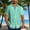 Mint Green, variant on Men Hawaiian Shirt Vintage Striped Shirt Short Sleeve Summer Beach Causal Printed Shirt Big and Tall Size S-4XL White