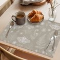 thumbnail image 3 of Beige Butterfly Botanical Placemats Set of 12 Summer Plants Line Art Place Mats Indoor Wipeable Table Mats Washable Cloth Dining Table Placemats for Kitchen Holiday Party Home Decor 13x19 Inch, 3 of 9