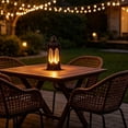 thumbnail image 6 of Halloween Decorations Savings, Tarmeek LED Hexagonal Candle Lantern, Black Metal Decor Vintage-Inspired Hanging Light with Warm Ambient Glow for Indoor Outdoor Use, LED Candle Included, 6 of 7