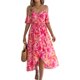 thumbnail image 3 of Vestidos Largos Bohemios de Verano 2025 para Mujer, con Tirantes y Escote en V, Informales, con Abertura en el Muslo y Fluidos. Rosa S, 3 of 10