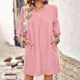 thumbnail image 1 of Jusqu'à 65 % de Réduction! Robes d'Été Mode pour Femmes 2024 Grande Taille Décontractée Imprimée Col en V Manches Courtes Robe Longue Fendue avec Poche, 1 of 9
