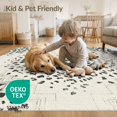 thumbnail image 4 of ODIKA 4'x6' Washable Area Rug Distressed Abstract Inspired Boneless Couch Print Spotted Cow Playful Expressive for Bedroom, Reading Nook, Pet Friendly & Non-Shedding, 4 of 7