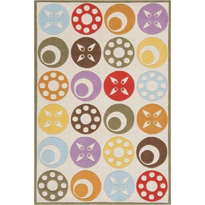 Momeni Novelty Polka Dots Modern Area Rugs, Beige
