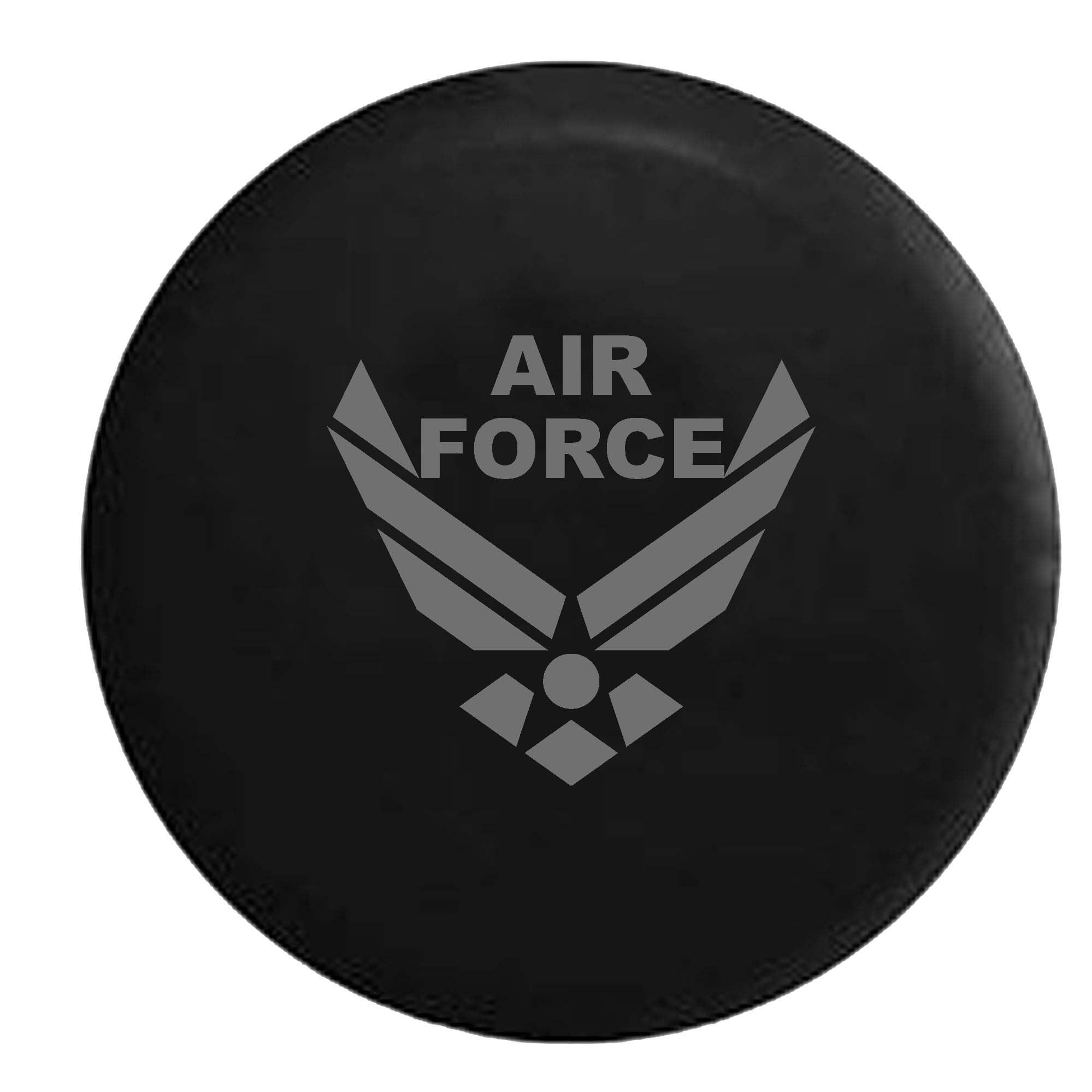 USAF Air Force Military Trailer RV Spare Tire Cover Vinyl Stealth Black