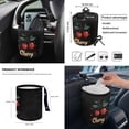thumbnail image 4 of Yuyamidu Cherry Car Seat Cover Set 12 PCS Auto Bucket Seat Covers for Women Steering Wheel Cover Seat Belt Pad Armrest Cover Garbage Bin Air Vent Pocket Rearview Mirror Cover Coaster Keychain, 4 of 6