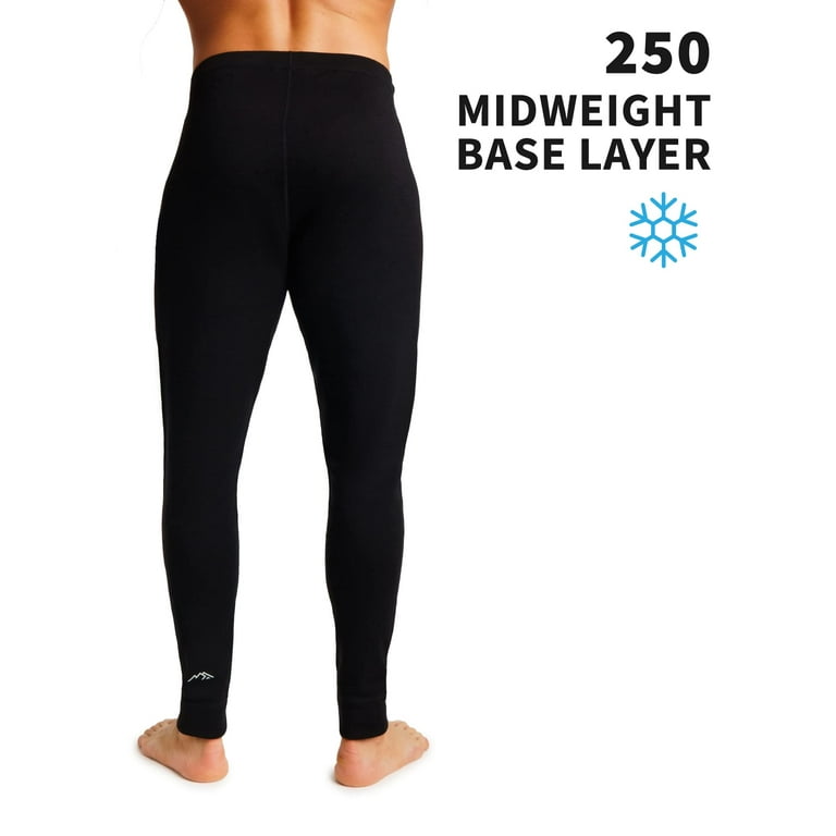 Merino.tech Merino Wool Base Layer Mens Bottom Pants 100% Merino Wool  Midweight Thermal Underwear Long Johns + Wool Socks (X-Large, Black 250) 