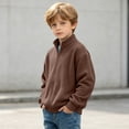thumbnail image 4 of Trikvn Full Zip Waffle Knit Jackets for Boys Long Sleeve Sweatshirts Casual Stand Collar Cardigan Sweaters for Kids Fall Winter Activewear Outerwear Coats with Pockets, 4 of 9