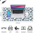 thumbnail image 5 of 35.4x15.7 Inch Gaming Mouse Pad, Non-Slip Stitched Rubber Desk Mat for Desktop & Laptop,Butterfly Silhouette White Pattern, 5 of 6