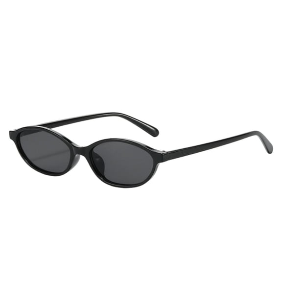 HEVRJEWJD Glasses Cycling Eyewear for Outdoors - Retro Oval Sunglasses for Women Men Small Frame 90s Vintage Shades UV400 Protection Cat Eye Sun Glasses Black 14.5cm