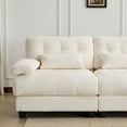 thumbnail image 6 of 67" Loveseat Sofa with 4 Position Adjustable Backrest, Comfy Chenille Fabric Cloud Couch with 16.9" Deep Seat and 4 Soft Pillows, Mid Century Modern Couch for Apartment Dorm Living Room, Beige, 6 of 9