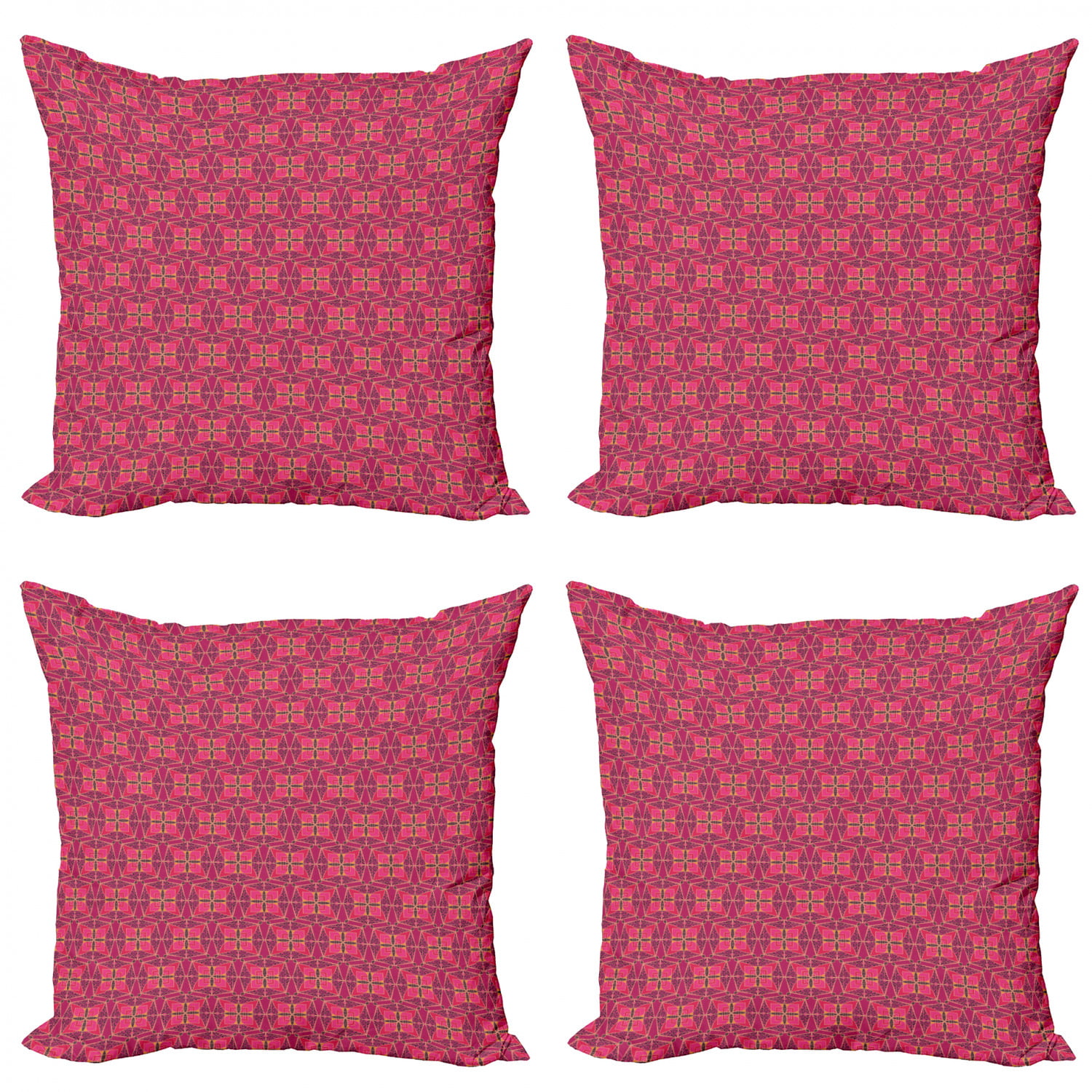 Decorative Standard Size Printed Pillowcase Ambesonne Moroccan Pillow Sham Art in Times Checkered Pattern with Abstract Pinkish Motifs 26 X 20 Marigold Magenta