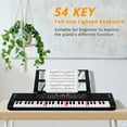 thumbnail image 3 of GLARRY 61-Key Portable Electronic Piano Keyboard for Beginner w/Lighted Keys, LCD Screen, Microphone, Headphones, 3 Teaching Modes, Built-In Speakers, 3 of 13