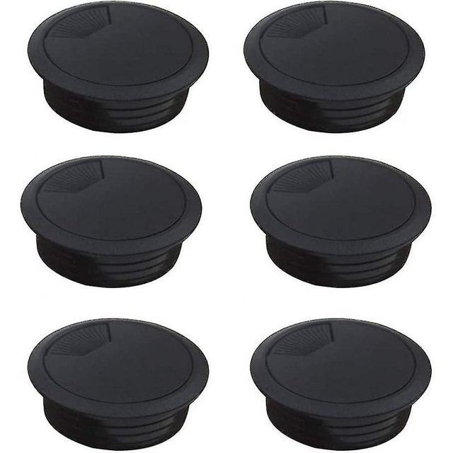 Cable de ojal de escritorio negro 50 mm 6 paquetes LIUYMXG