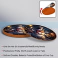 thumbnail image 4 of Christmas 6PCS Round Microfiber Leather Cup Coasters, 11x11 cm/4.3x4.3 in - Set of 6 Drink Coasters for Home Decor, 4 of 6