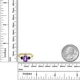 thumbnail image 6 of Gem Stone King 18K Yellow Gold Plated Silver Purple Amethyst and Black Diamond Engagement Ring for Women | 2.04 Cttw | Oval Checkerboard 9X7MM | Gemstone February Birthstone | Size 6, 6 of 6