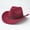 Wine, variant on CUIYUAN Western Cowboy Hats for Women Classic Felt Wide Brim Fedora Hat with Belt Retro Unisex Rolled up Beach Cattleman Cowgirls Hats