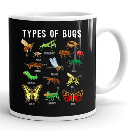 

Types Of Bugs Bug Collector Insect Lover Gift Ceramic Mug 11oz (White;11oz)