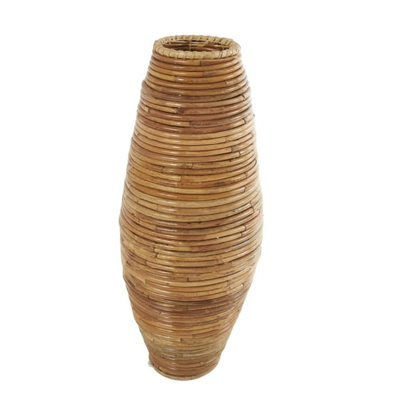 DecMode 28" Handmade Wrapped Brown Rattan Vase