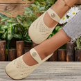 thumbnail image 6 of Miluxas Women's Flats Mary Jane Ballet Flats Comfortable Knit Casual Ballerina Walking Dressy office Slip-on Shoes with Straps Beige 6(37), 6 of 9