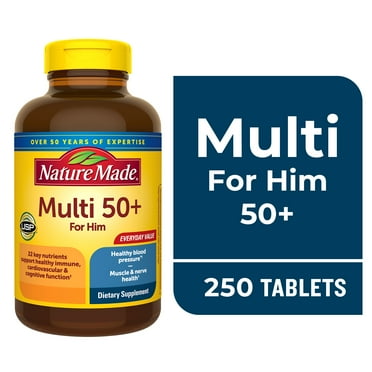 Nature Made Multi Vitamin For Men 50 , Men's Multivitamin for Nutritional Support, 250 Ct