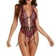 thumbnail image 3 of Mono Body con cuello en V profundo Encaje Lencería transparente Lady Top Nightwear, S Kearding XX000102-01, 3 of 7