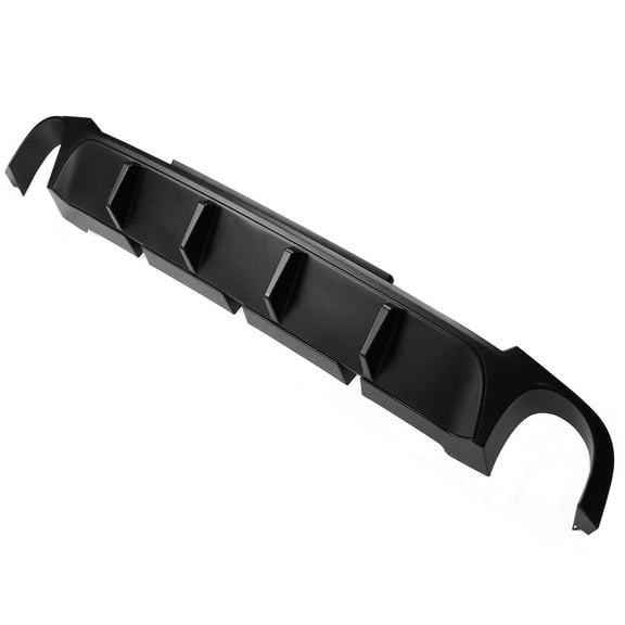 Ikon Motorsports Rear Diffuser Bumper Lip Compatible With 2013-2014 Ford Mustang V6 & GT V6 GT Style Matte Black PP Rear Bumper Lip Spoiler Diffuser W/ V2 Style Shark Fins