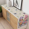 thumbnail image 4 of Blue Purple Gnomes Table Runner - 70 Inch Long, Kitchen Dining Table Runner Dresser Scarves, Spring Vintage Hydrangea Flower Leaf Farmhouse Decor for Coffee Tables Wedding Party Banquet, 4 of 8