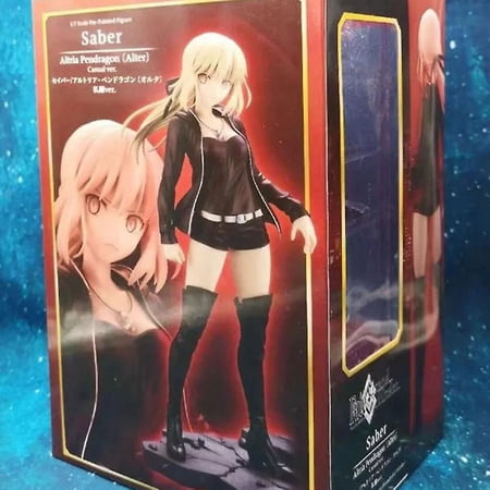 ACGN Figure Fate/stay Night Figure Toll Altria Pendragon Saber Black Casual Clothes Can Change Face Hand 24cm Pvc Christmas Birthday Gifts